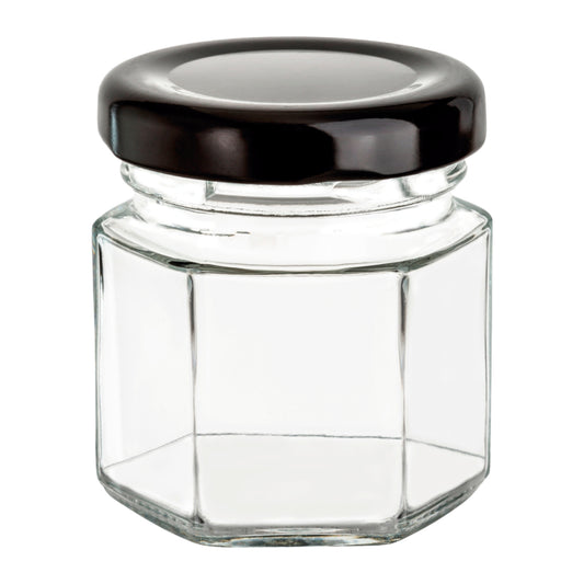 Frasco de Vidrio Hexagonal con Tapa  45 ml