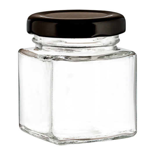 Frasco Mini Cuadrado con Tapa negra 60 ml