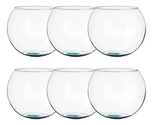 Set 6 Piezas Florero Pecera De Vidrio 450 Ml