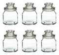 Set 6 Frasco Especiero Redondo Almacenamiento Vidrio 160ml Transparente