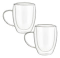 Juego de 2 Tazas Térmicas Doble Pared de Vidrio de Borosilicato 350ml. Ideal para Bebidas Calientes, Apto para Microondas