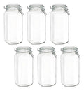 Set 6 Frascos Contenedor Cocina Quadra Clip Vidrio 2.2l Transparente