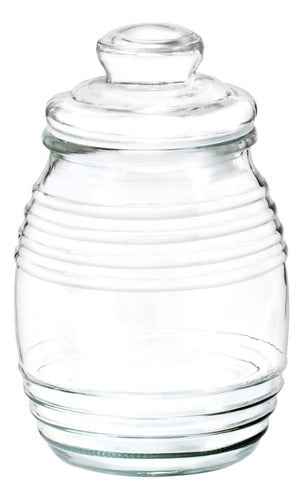 Caja 16 Piezas Brocal De Vidrio Tarrito de Vidrio 1Lt c/Tapa 1.1 L