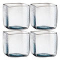 Set 4 Piezas Florero Cuadrado Vidrio 10 X 10 Cm 725 Ml