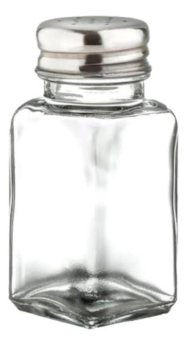 Caja 144 Piezas Salero De Vidrio Cuadrado Liso 80 Ml