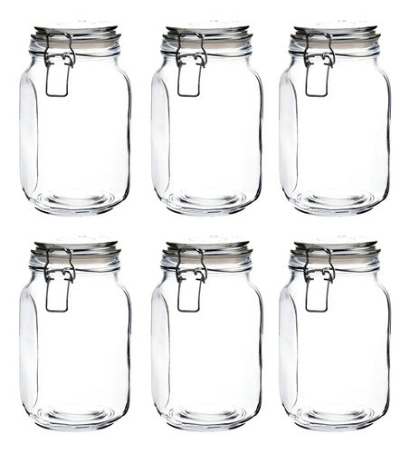 6 Piezas Brocal Quadra C/Tapa Blanco 1.5 Lt. Vittori