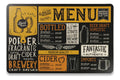 Mantel Individual tapete Rectangular Impreso con diseño PVC Mesa Comedor Textiline, tapetes Lavables Resistentes Fácil de Limpiar para Mesa Cocina Comedor Restaurante (18, Menú)