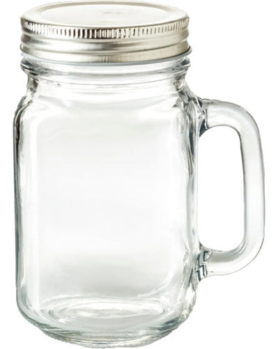 Caja 36 Pz Tarros Mason Jar Liso Vintage Vidrio 480ml Cristalino