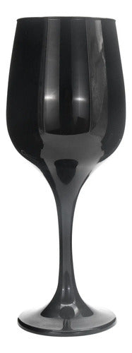 LAV, Juego de Copas de Vino Tinto Cristal Resistente, Variedad de Colores para Eventos, Bodas, Fiestas, Banquetes (24, Negro)