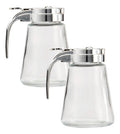 Set 2 Mieleras De Cristal Tapa Cromada Cristalino