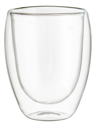 Juego de Vasos de Cristal, Vaso Térmico Doble Pared para Bebidas Frías, 2 Vasos de Vidrio de Borosilicato de 360 ml