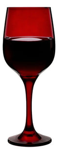 LAV, Juego de Copas de Vino Tinto Cristal Resistente, Variedad de Colores para Eventos, Bodas, Fiestas, Banquetes (24, Rojo)