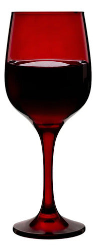 LAV, Juego de Copas de Vino Tinto Cristal Resistente, Variedad de Colores para Eventos, Bodas, Fiestas, Banquetes (24, Rojo)