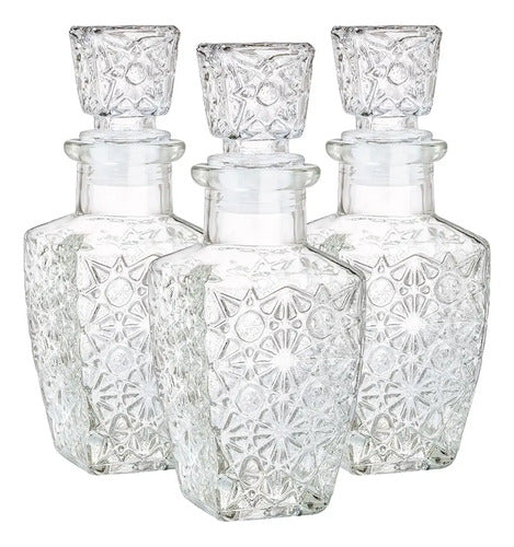 Juego de 36 Mini Licoreras Diamante para Vino y Licor Vidrio Cristal Labrado 125ml