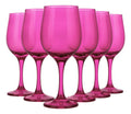 LAV, Juego de Copas de Vino Tinto Cristal Resistente, Variedad de Colores para Eventos, Bodas, Fiestas, Banquetes (6, Rosa)