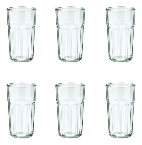 Set 6 Piezas Vaso De Vidrio Agua Barcelona 300 ml