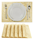 6 Piezas Manteles Individuales rectangulares de PVC 30*45cm elegantes con patrón de hojas resistentes fácil de limpiar ideal para cena reunión set de 6 manteles individuales de PVC 30*45 cm con patrón de hojas, resistentes y lavables