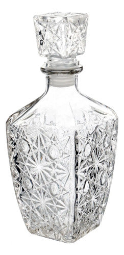 Caja Sellada 24 Piezas Licorera De Vidrio Diamante Mediana 500 ml