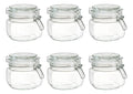 Set 6 Frascos Contenedor Cocina Quadra Clip Vidrio 500ml Transparente