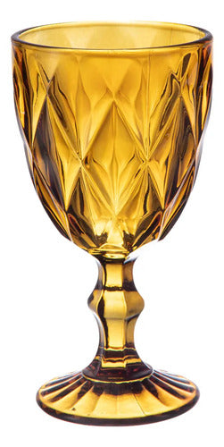 Juego De 24 Copas Para Vino De Vidrio Cristal Ambar 340ml Ambar