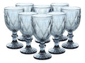 Copas De Vidrio Azul Cobalto Cristal 8 Piezas 245 Ml
