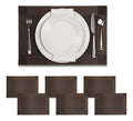 Mantel Individual tapete Rectangular Mesa Comedor Textiline, tapetes Lavables Resistentes Fácil de Limpiar para Mesa Cocina Comedor Restaurante (6, Café)