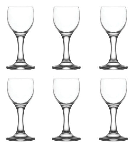 LAV Juego de 6 Copas Miniatura de Vidrio para degustación, shot de cortesía. Ideal para Fiestas y Regalos, 2 oz (55ml)