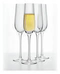 Juego 4 Copas Vidrio Vaso Vino Flauta Champagne Bella (205 ML Copa Flauta)