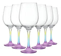 Set 6 Copas vidrio Cristal para Vino Tinto Lav Fame 480ML Color Arcoíris