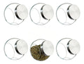 Set de 6 Brocalitos Posiciones T/Rosca frascos de vidrio Mini