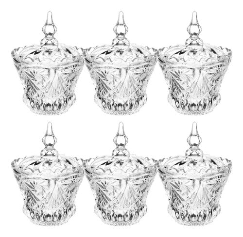 Set Con 6 Piezas Bombonera De Vidrio Carrusel Mega 910 ml