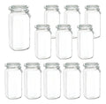 Caja 12 Piezas Brocal De Vidrio Quadra Clip Chico A. Blanco 2 L
