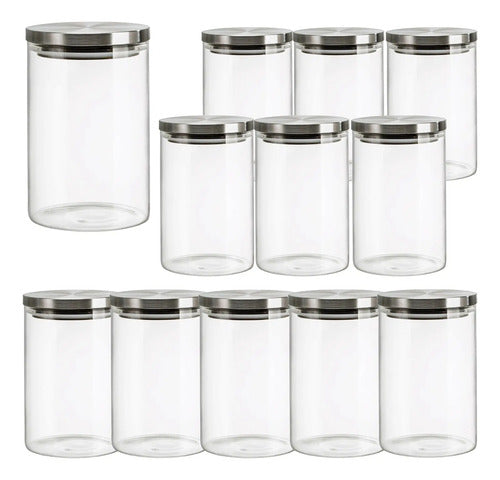 Caja 12 Piezas Brocal De Vidrio Liso de Borosilicato 1 L