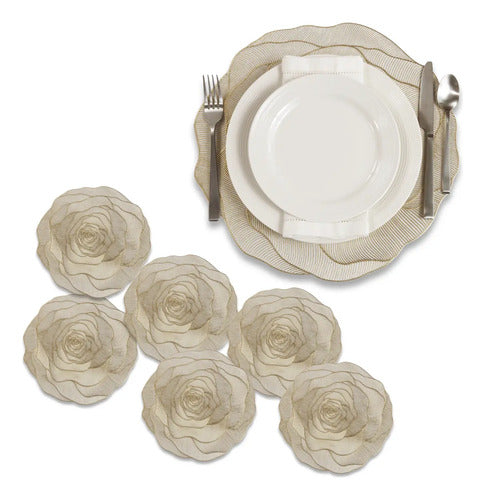 Set 6 piezas Mantel individual tapete mesa comedor PVC VITTORI
