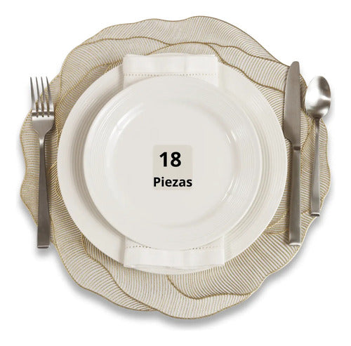 Mantel Individual tapete Circular Mesa Comedor PVC, tapetes Lavables Resistentes Fácil de Limpiar para Mesa Cocina Comedor Restaurante (18, Dorado)
