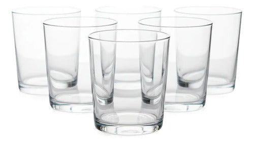 Juego 6 Vasos Highball Jaibol Bodega Vidrio Liso 345 ml Para Cocina, Banquetes, Fiestas