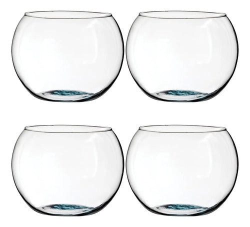 Set 4 Piezas Florero Pecera De Vidrio 1.4 L