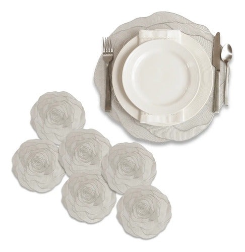 Set 6 piezas Mantel individual tapete mesa comedor PVC VITTORI