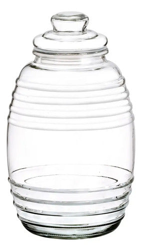 Frasco Brocal Tarrito Vidrio 3.5 L C/ Tapa Presión Transparente