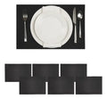 Mantel Individual tapete Rectangular Mesa Comedor Textiline, tapetes Lavables Resistentes Fácil de Limpiar para Mesa Cocina Comedor Restaurante (6, Negro)