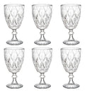 Set Con 6 Piezas Copa De Vidrio Labrada Libia Grande 320 ml
