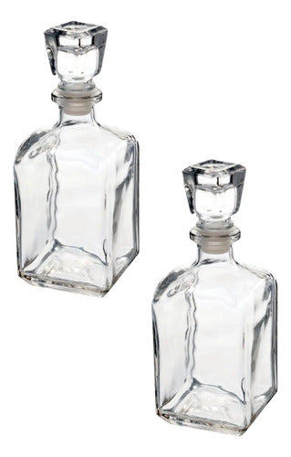 Set 2 Licoreras De Cristal Vidrio Argos Decantador Vino 1l Cristalino