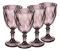 Juego 4 Copas Vino Agua Cristal Labrado Vidrio 335Ml Elegantes para Cenas Eventos