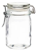 Set 4 Frascos Herméticos Vidrio Cilindro T/clip 240 Ml