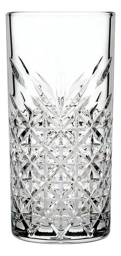 Juego de 12 Vasos Jaiboleros Infinity Diseño Timeless High Ball Grande de Vidrio Cristal 450 ml 15 1/4 oz