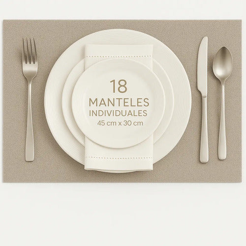 Mantel Individual tapete Rectangular Mesa Comedor Vinilo, tapetes Lavables Resistentes Fácil de Limpiar para Mesa Cocina Comedor Restaurante (18, Gris)