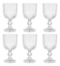 Juego 6 Copas Cristal Labrado Astriado Ondulado 370ml Color Transparente