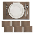 Mantel Individual tapete Rectangular Mesa Comedor Textiline, tapetes Lavables Resistentes Fácil de Limpiar para Mesa Cocina Comedor Restaurante (6, Moka)
