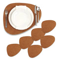 Mantel Individual tapete Rectangular Impreso con diseño Vinilo Mesa Comedor tapetes Lavables Resistentes Fácil de Limpiar para Mesa Cocina Comedor Restaurante (6, Café)