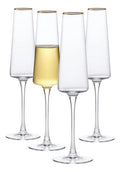 Copas vasos Vidrio Vino Flauta Champagne Vaso Filo De Oro (225ML Copa Flauta)